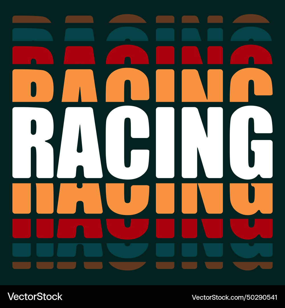 Racing color text background Vector Image