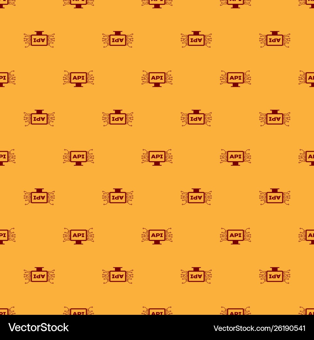 Red computer api interface icon isolated seamless vector image