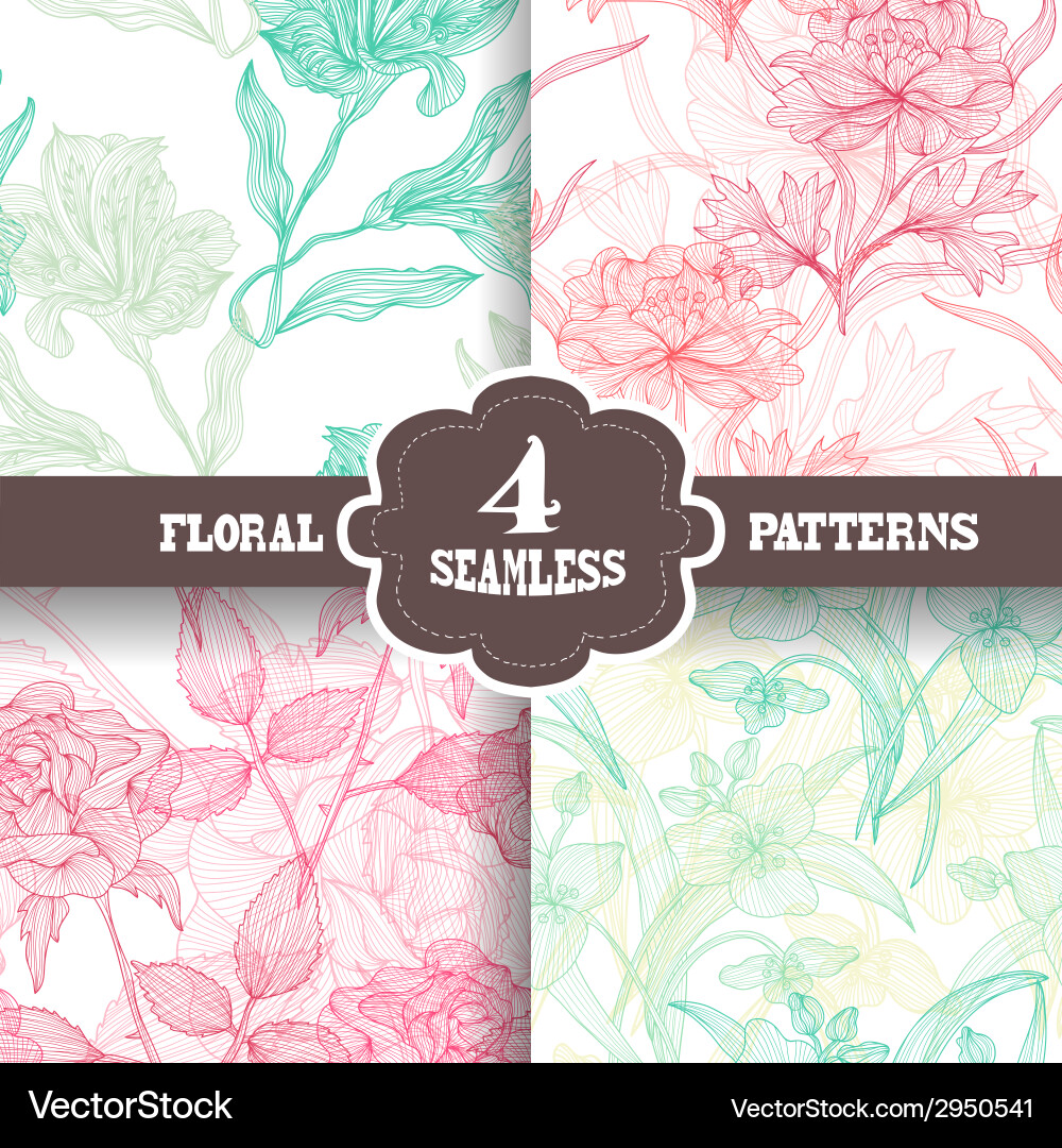 Seamless patterns set Vector Image