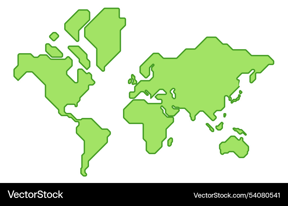 Simplified of a world map in simple vector image