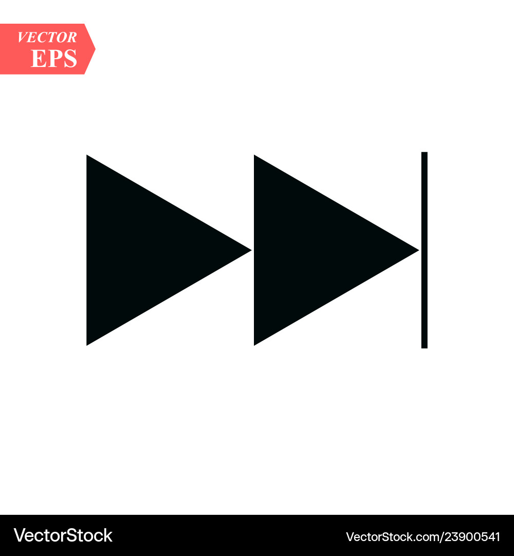 Skip forward media control icon button eps10 Skip forward media control icon button eps10 vector image