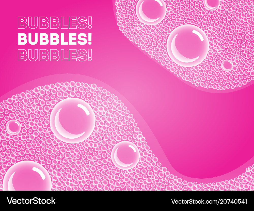 Soap bubbles in bath or sud transparent foam Vector Image