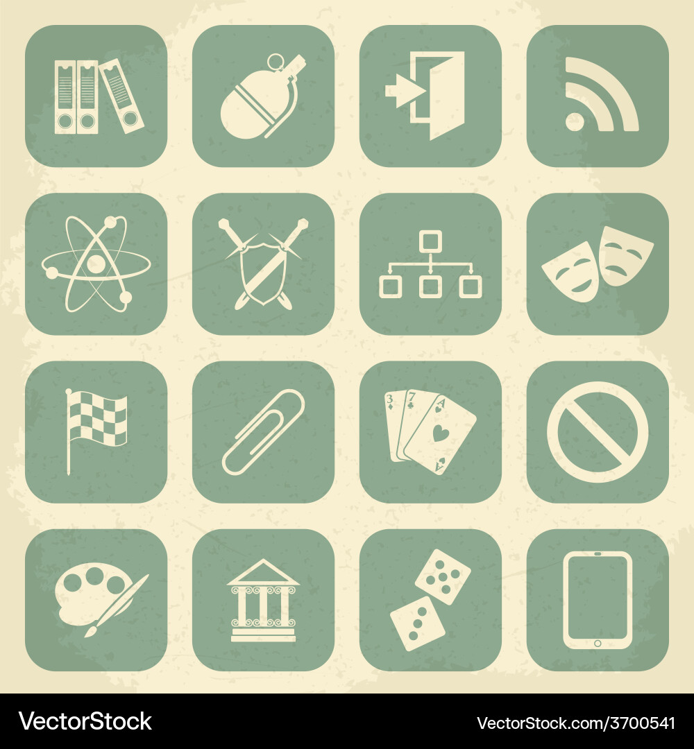 Universal retro icons for web and mobile Vector Image