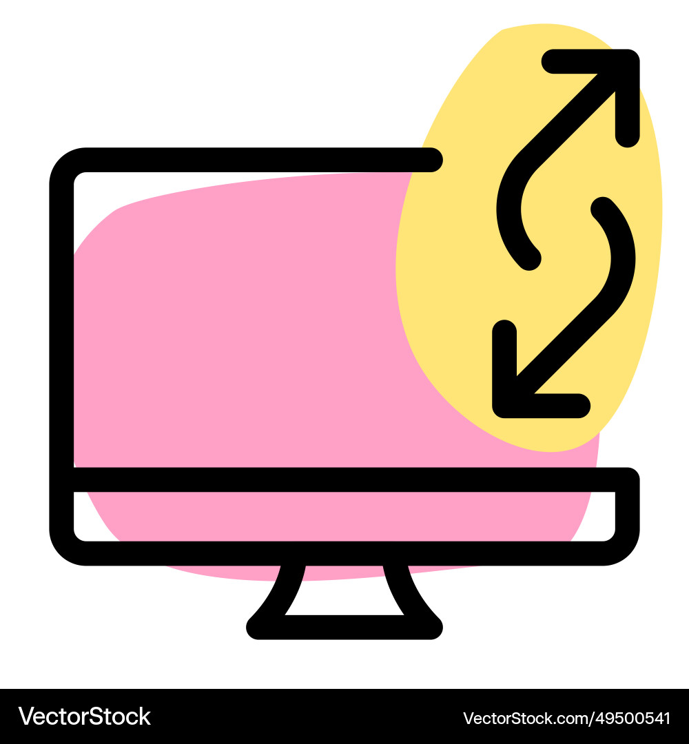 Verwendung von Desktop-Computern für die Datenübertragung vektorbild