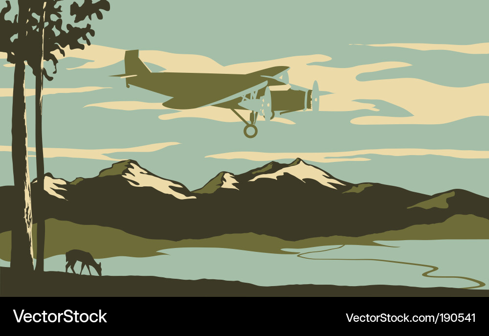Vintage Airplane Poster vector image