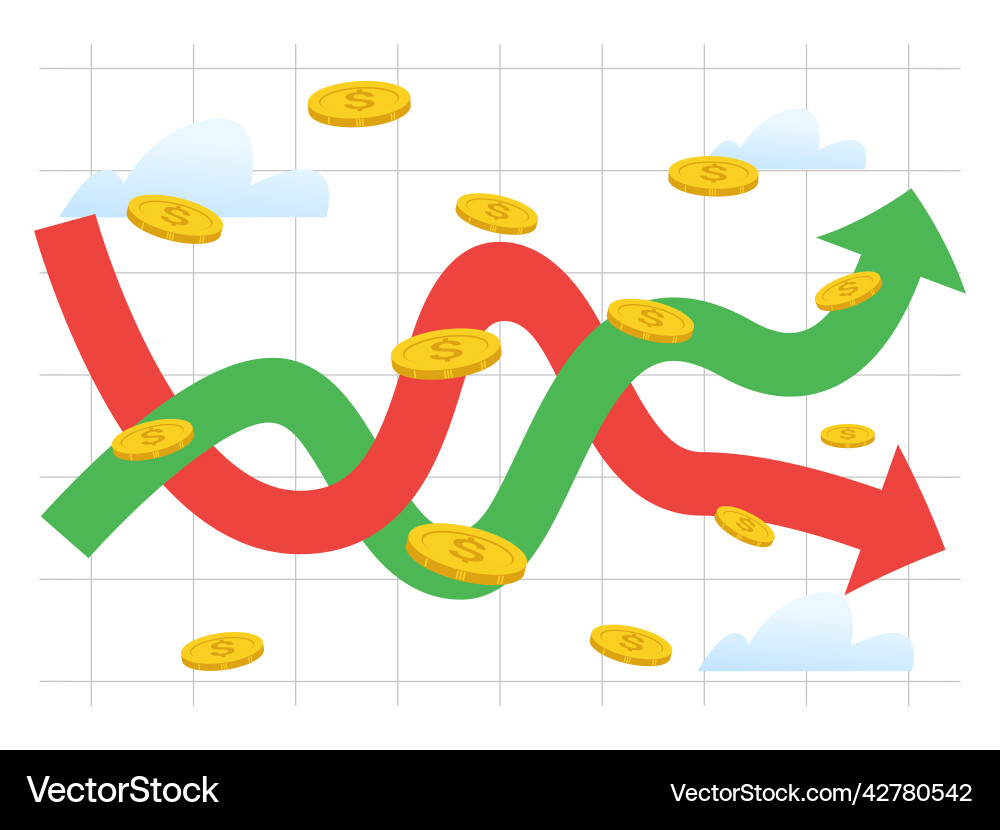A sharp change in prices destabilization of stock vector image