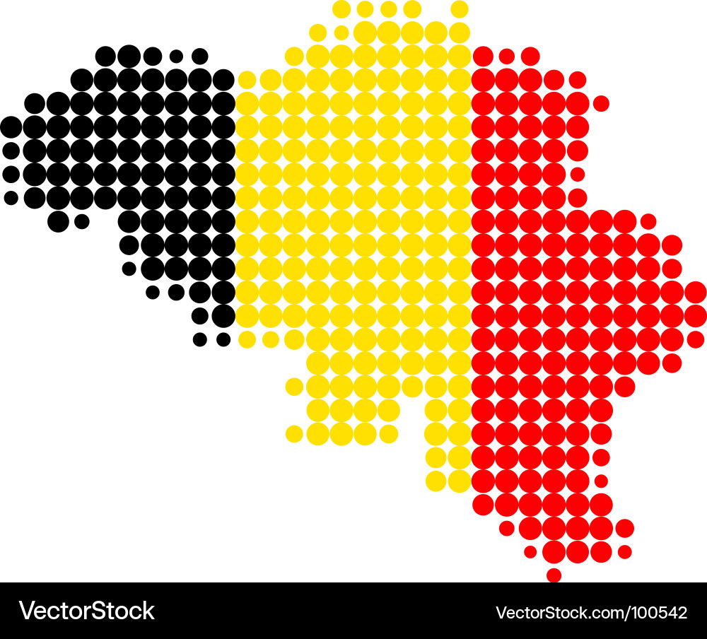 Belgium Map and Flag Pattern Vector Image