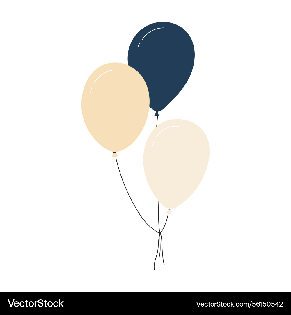 Bundle of colorful balloons with strings floating vector image