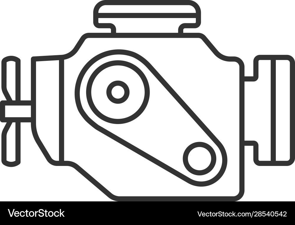 Car Engine Linear Icon vector image