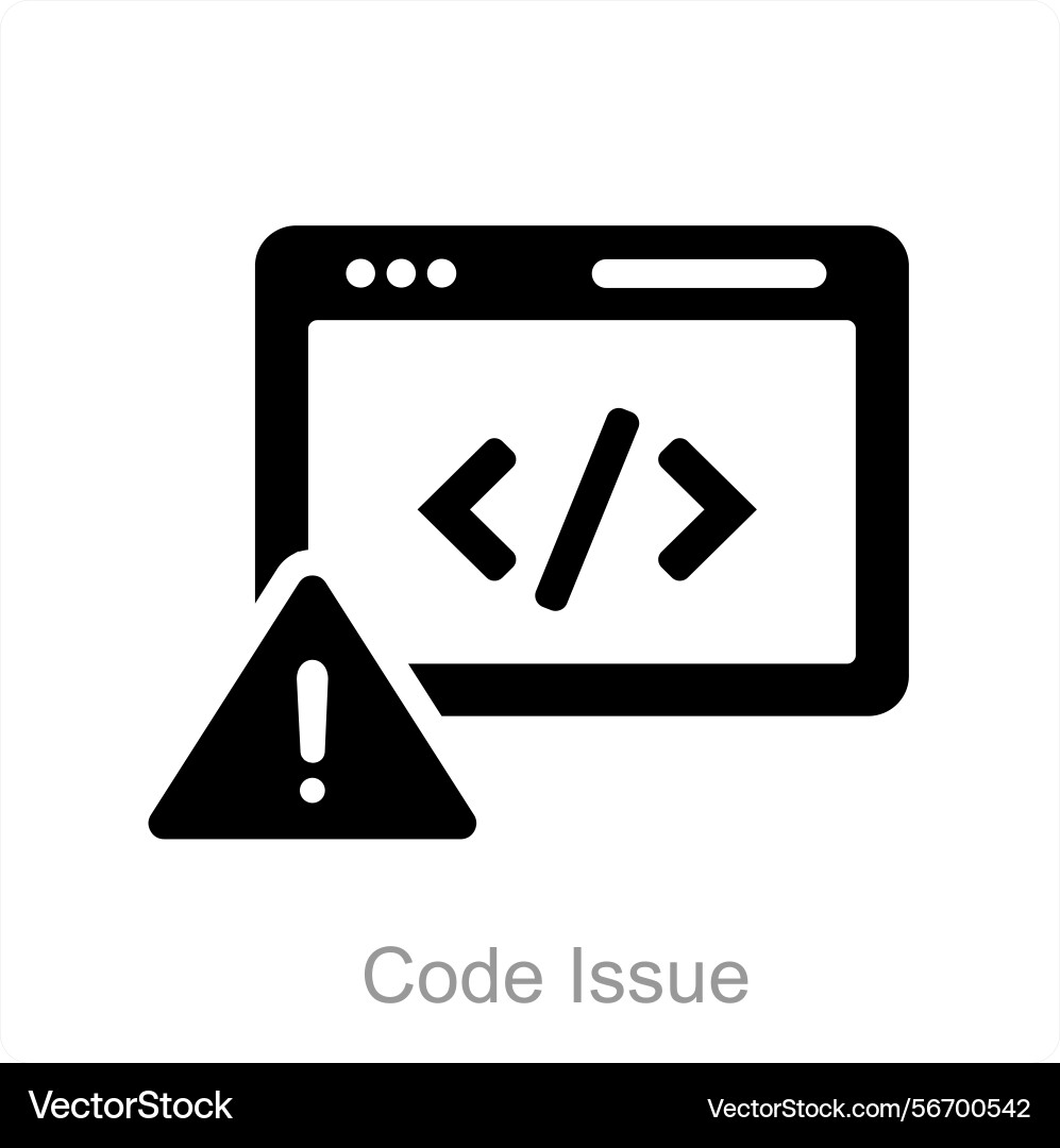 Code issue and error icon concept vector image