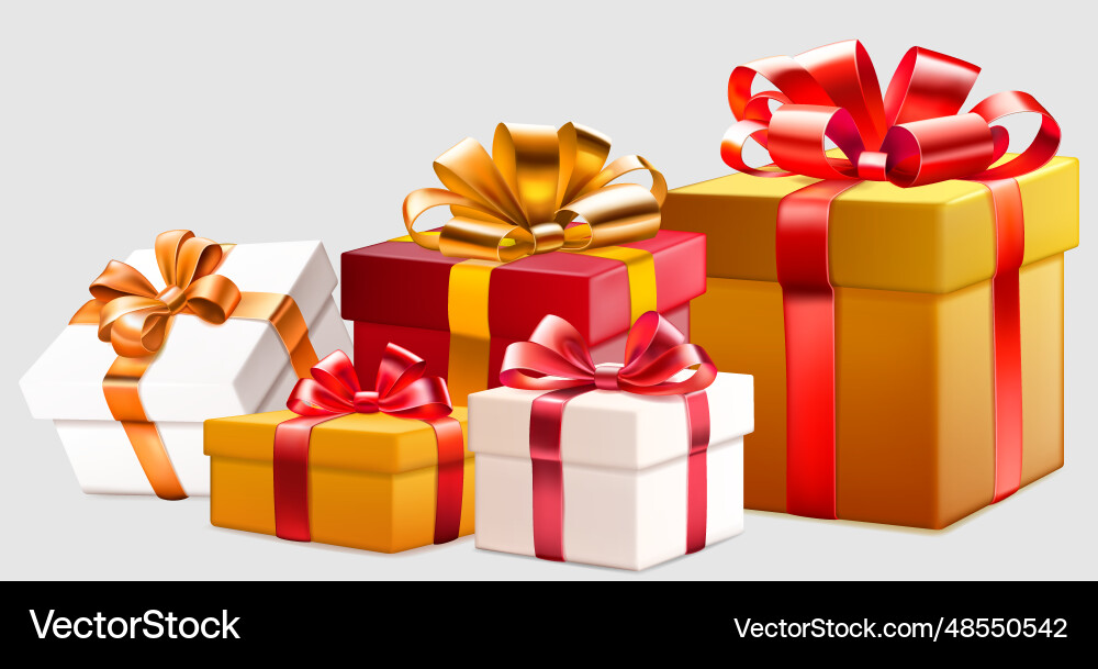 Colored gift boxes vector image