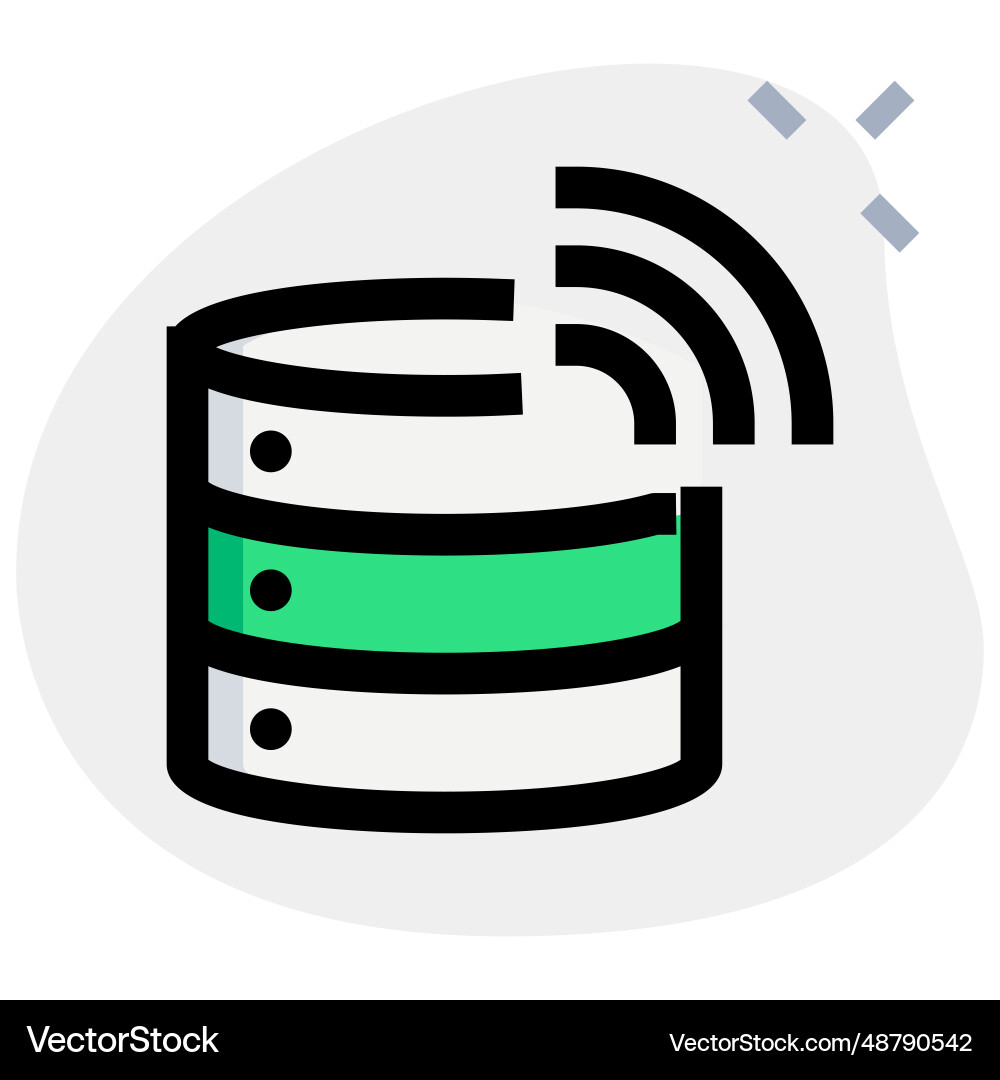 Database for storing data wirelessly Vector Image