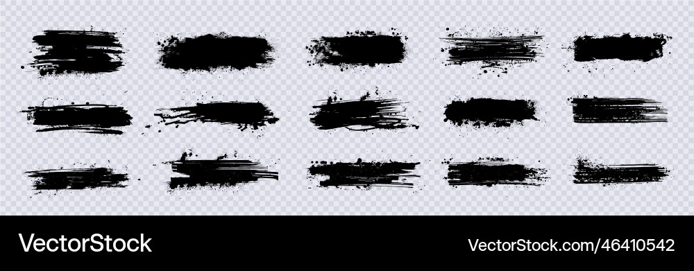 Dirty brush strokes with ink splashes black Dirty brush strokes with ink splashes black vector image