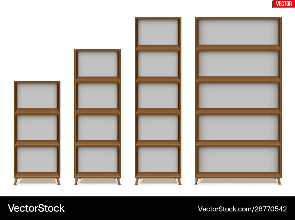 Empty rack with shelves or bookshelf Empty rack with shelves or bookshelf vector image