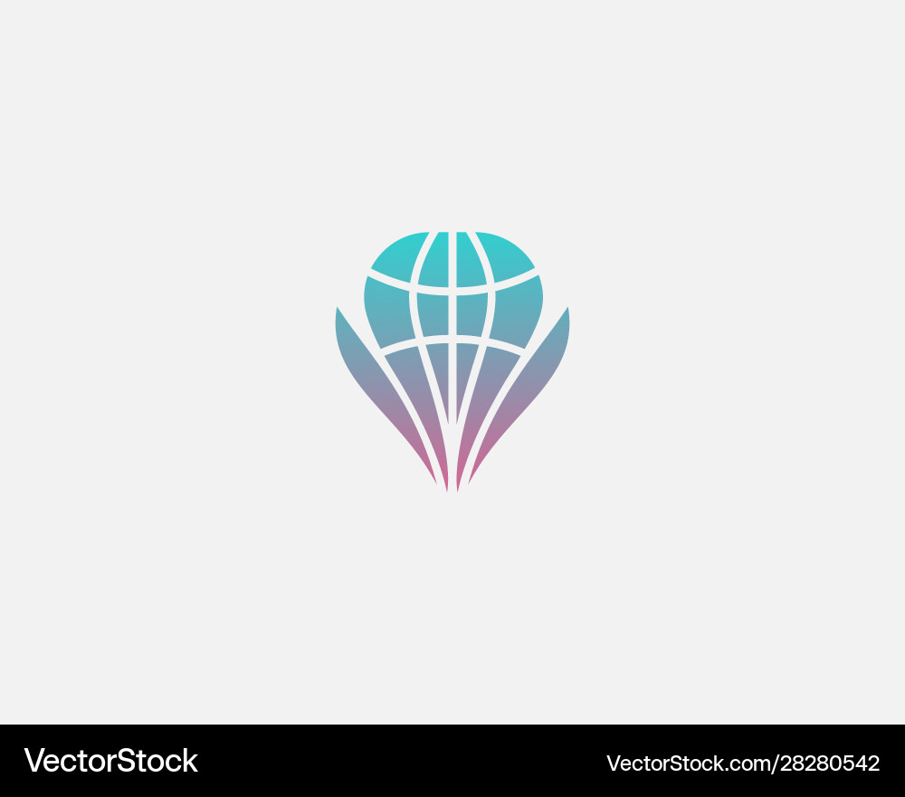 Globe auf der Hand Logo isoliert weiß Hintergrund Globe auf der Hand Logo isoliert weiß Hintergrund vektorbild