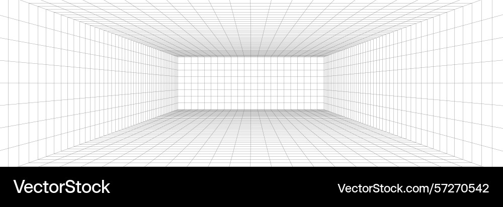 Grid background 3d room with line patterns Grid background 3d room with line patterns vector image