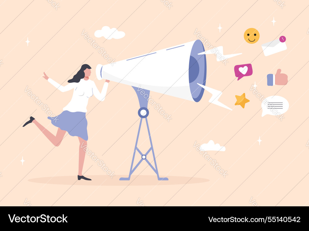 Megaphone concept emphasizing communication Megaphone concept emphasizing communication vector image
