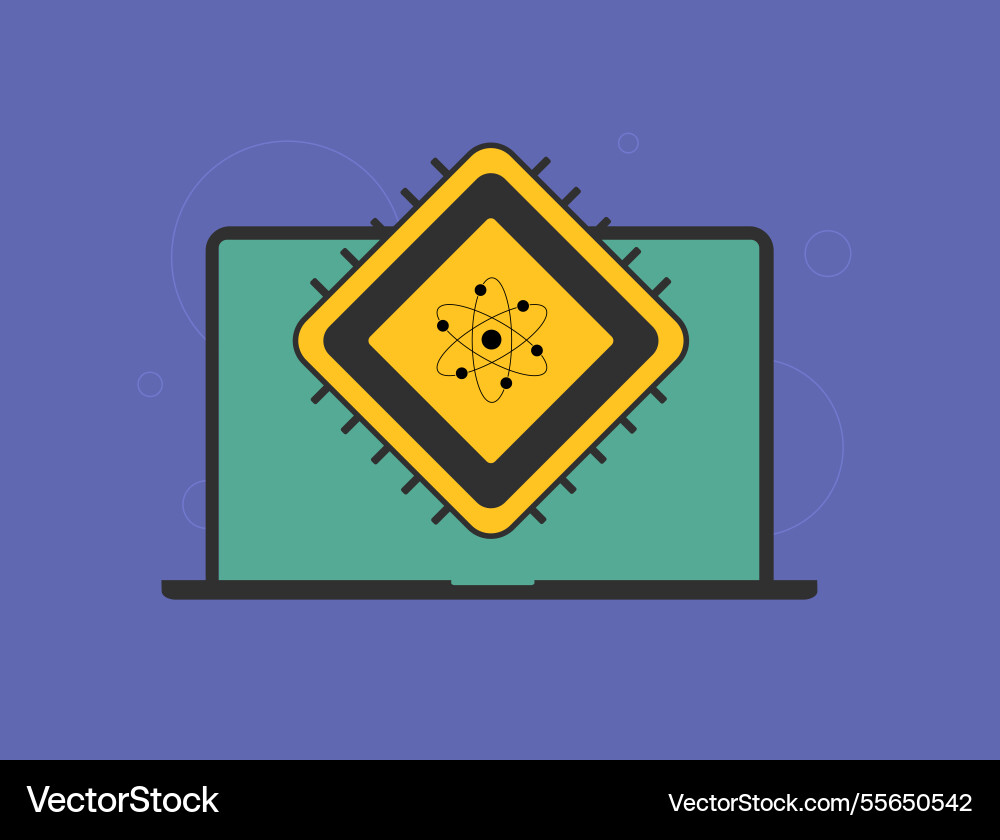 Quantum processor showcasing advanced computing Quantum processor showcasing advanced computing vector image