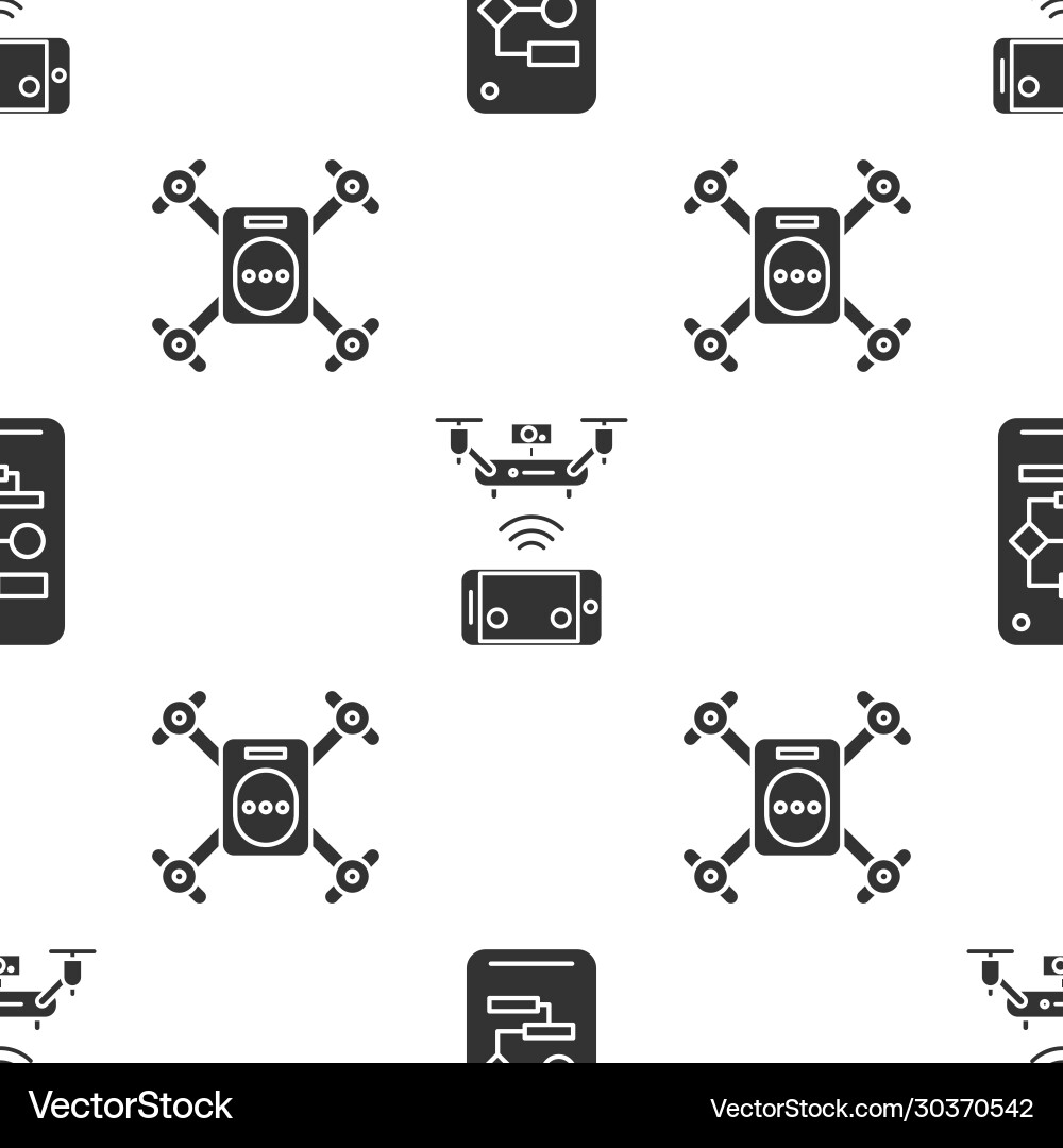 Set algorithm remote aerial drone Set algorithm remote aerial drone vector image