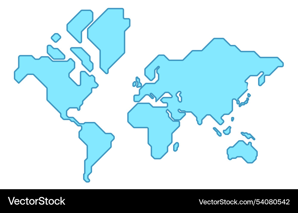 Simplified of a world map in simple vector image