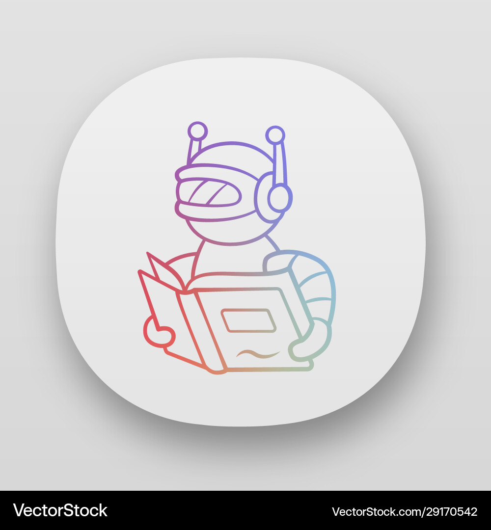 Text reading bot app icon screen reader Text reading bot app icon screen reader vector image