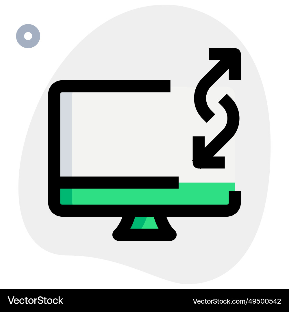 Utilizing desktop computer for data transfer Vector Image