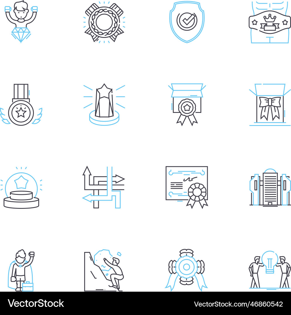 Work evolution linear icons set automation Work evolution linear icons set automation vector image