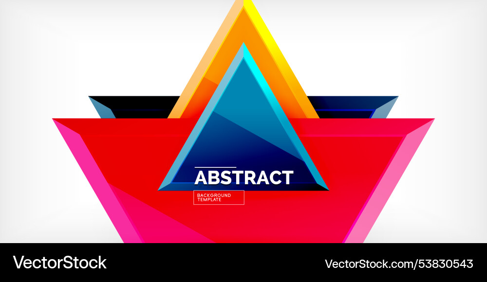 Abstract background - colorful triangles with 3d Vector Image
