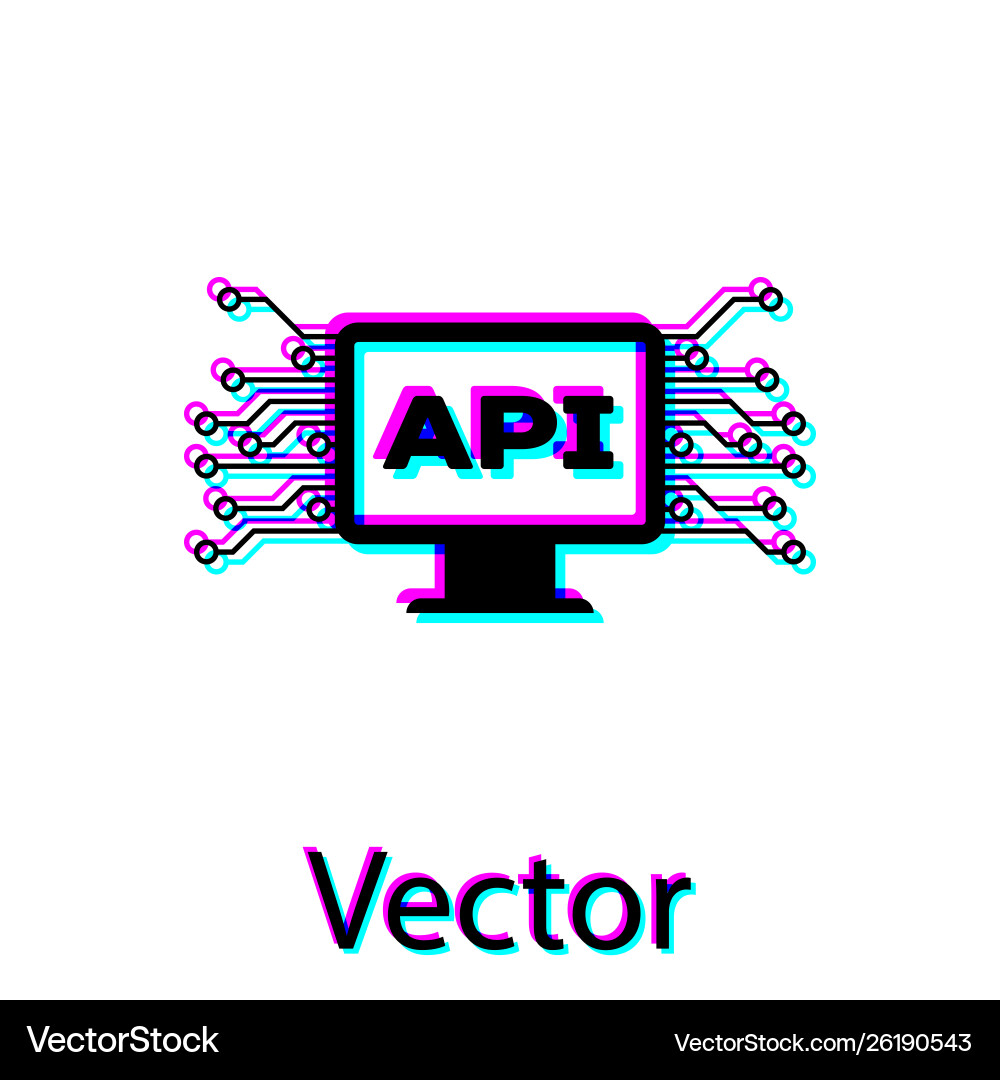 Black computer api interface icon isolated Black computer api interface icon isolated vector image