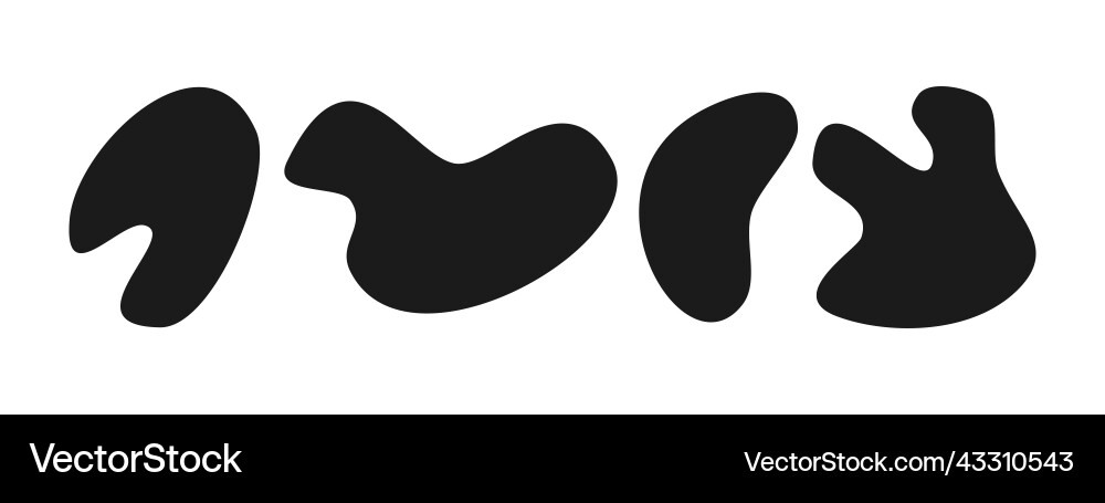 Black liquid blob shapes Black liquid blob shapes vector image
