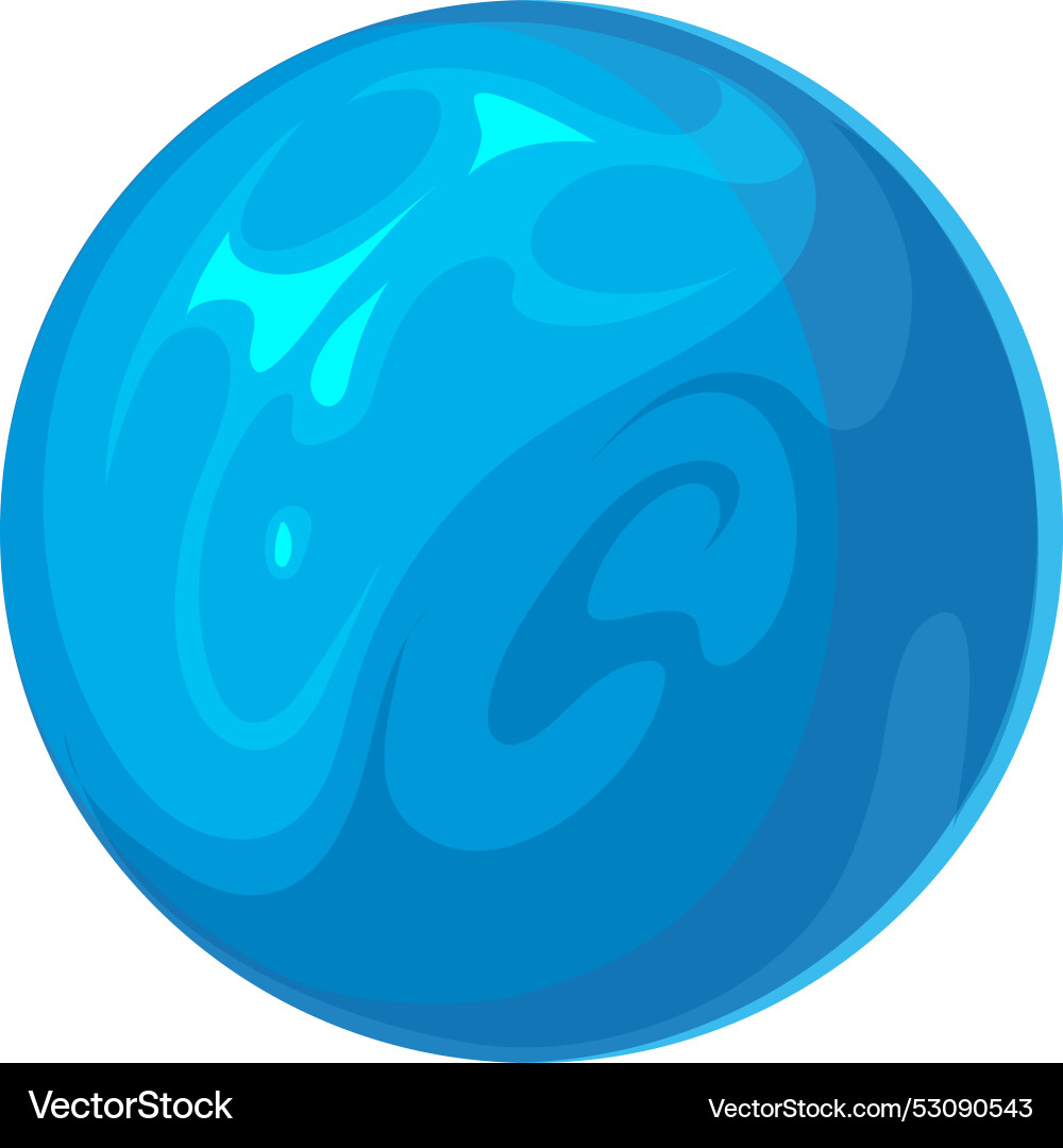 Blue planet cartoon icon gas space body Vector Image
