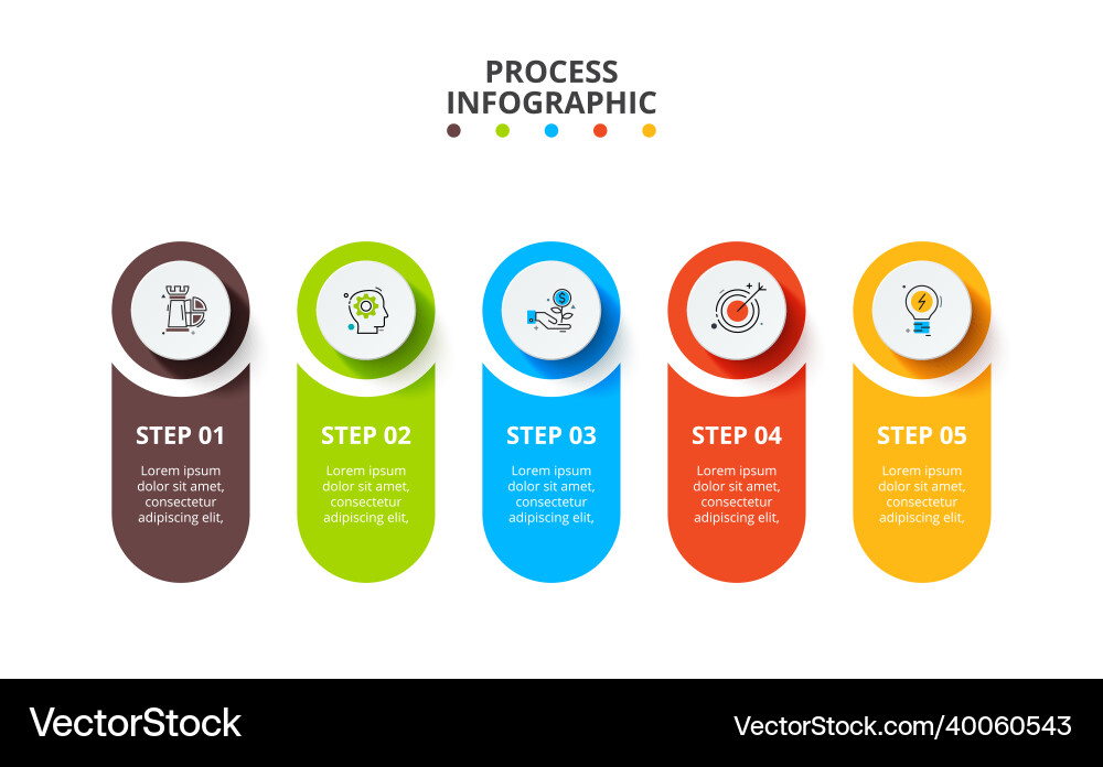 Business data visualization process chart Business data visualization process chart vector image