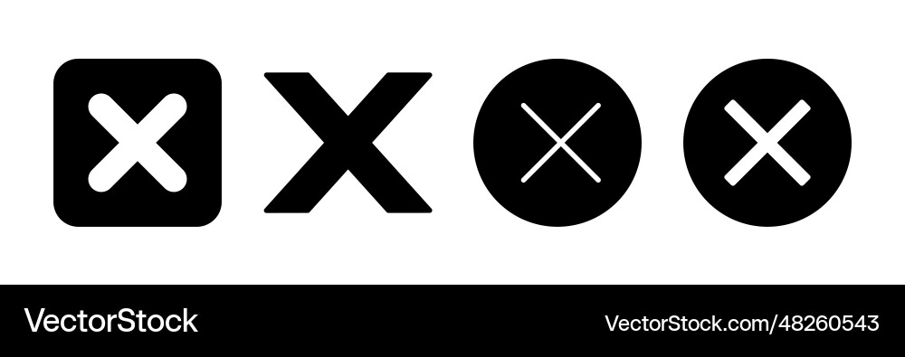 Close icon delete remove cancel exit symbol Close icon delete remove cancel exit symbol vector image