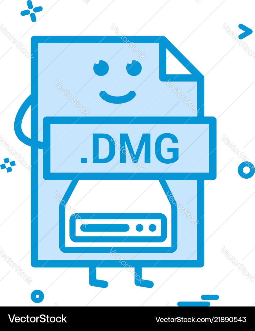 Computer dmg file format type icon design vector image