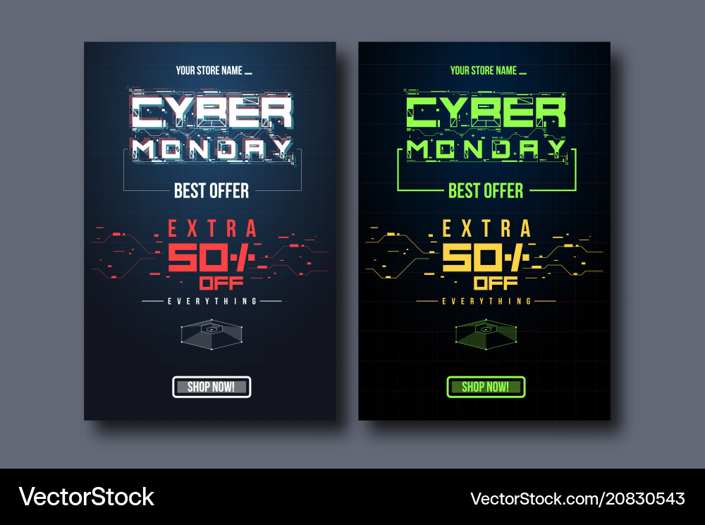 Cyber monday background with futuristic user Cyber monday background with futuristic user vector image