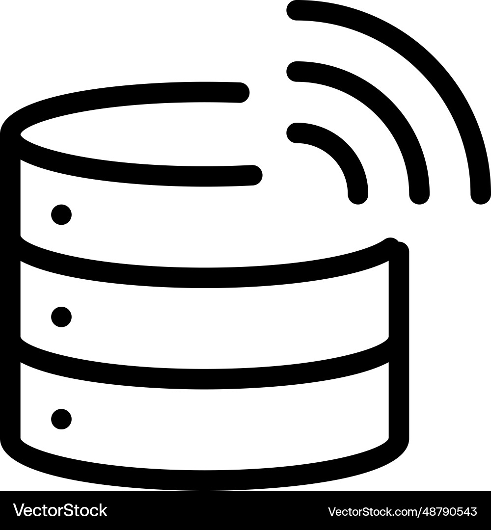 Database for storing data wirelessly Vector Image
