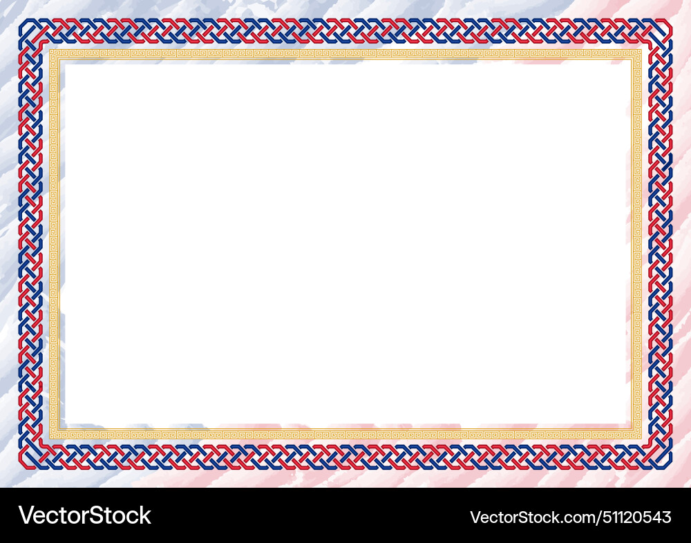 Frame and border with liechtenstein flag Vector Image