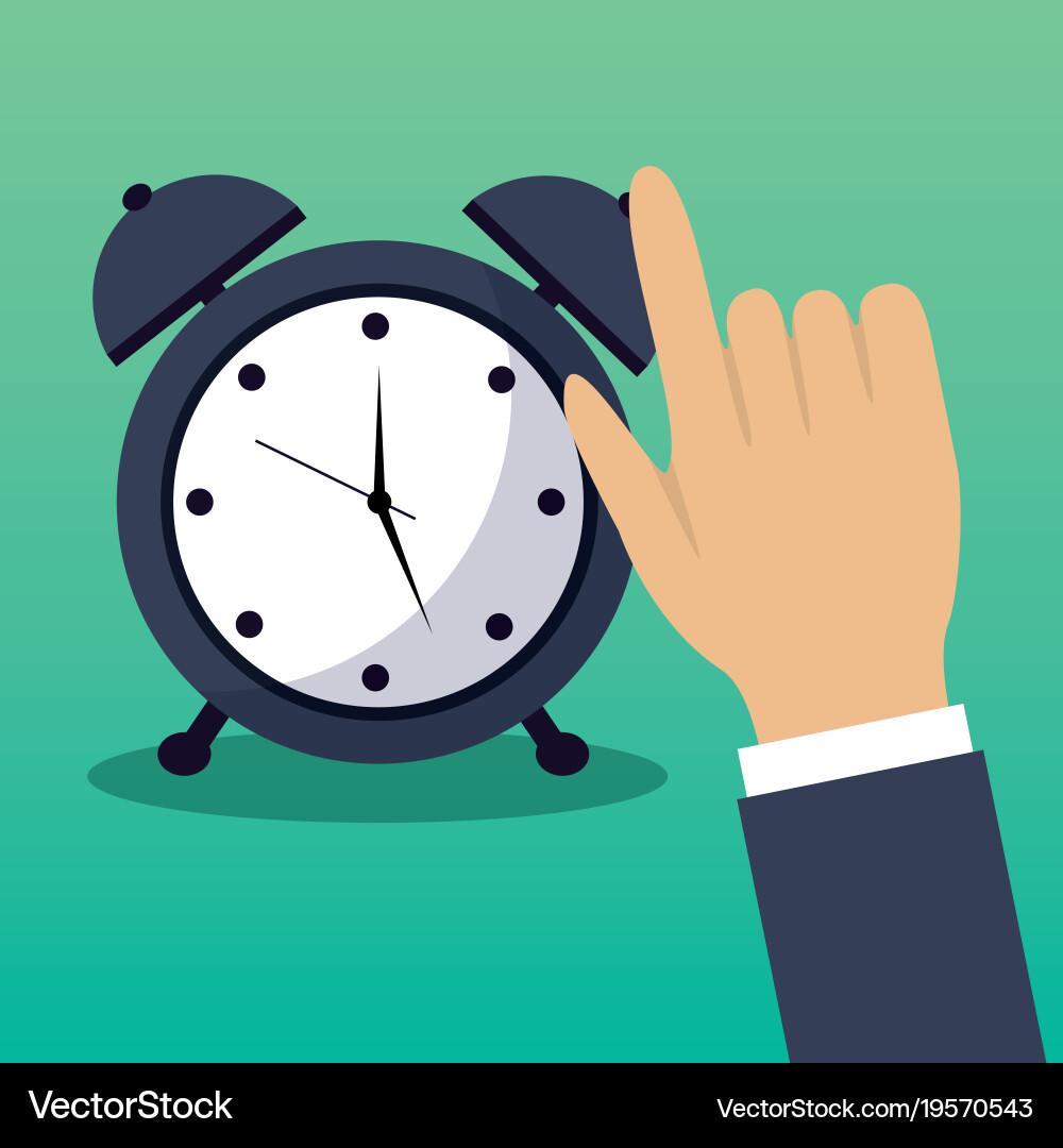 Early Morning And Waking Up Early Concept Turn Off Ringing Alarm Clock  Pressing Button On Electronic Clock Flat Style Vector Stock Illustration -  Download Image Now - iStock, image size:1000x1080