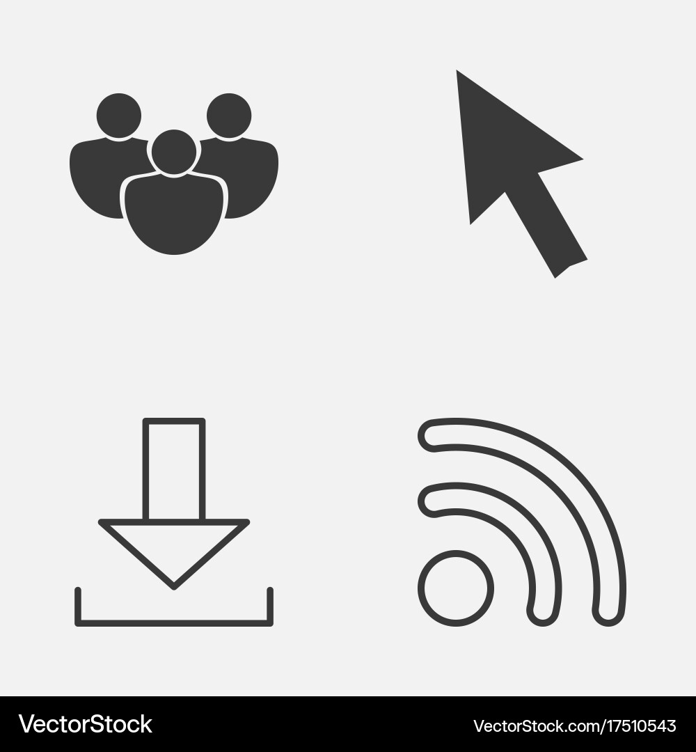 Internet icons set collection of wifi down arrow vector image