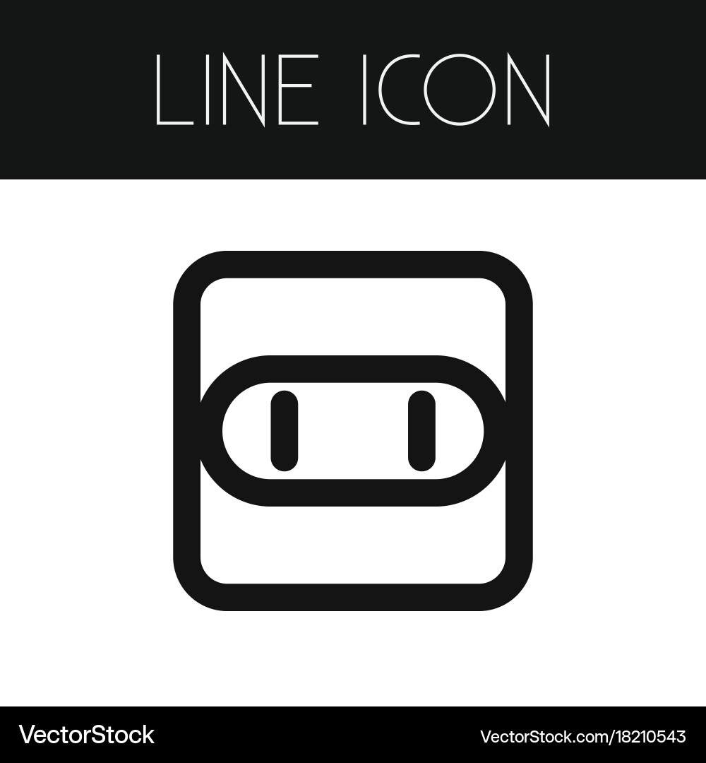 Isolated outlet outline socket element can vector image