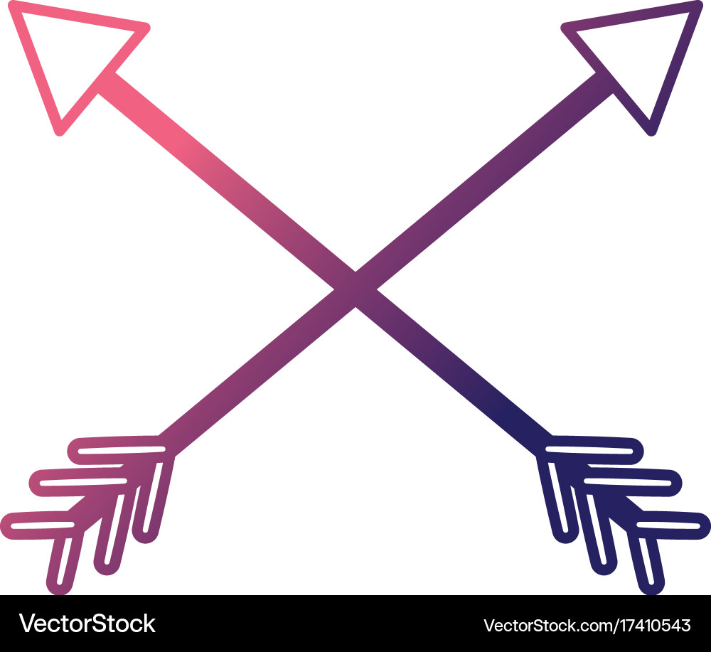 Line arrows in cross with pointer design Vector Image