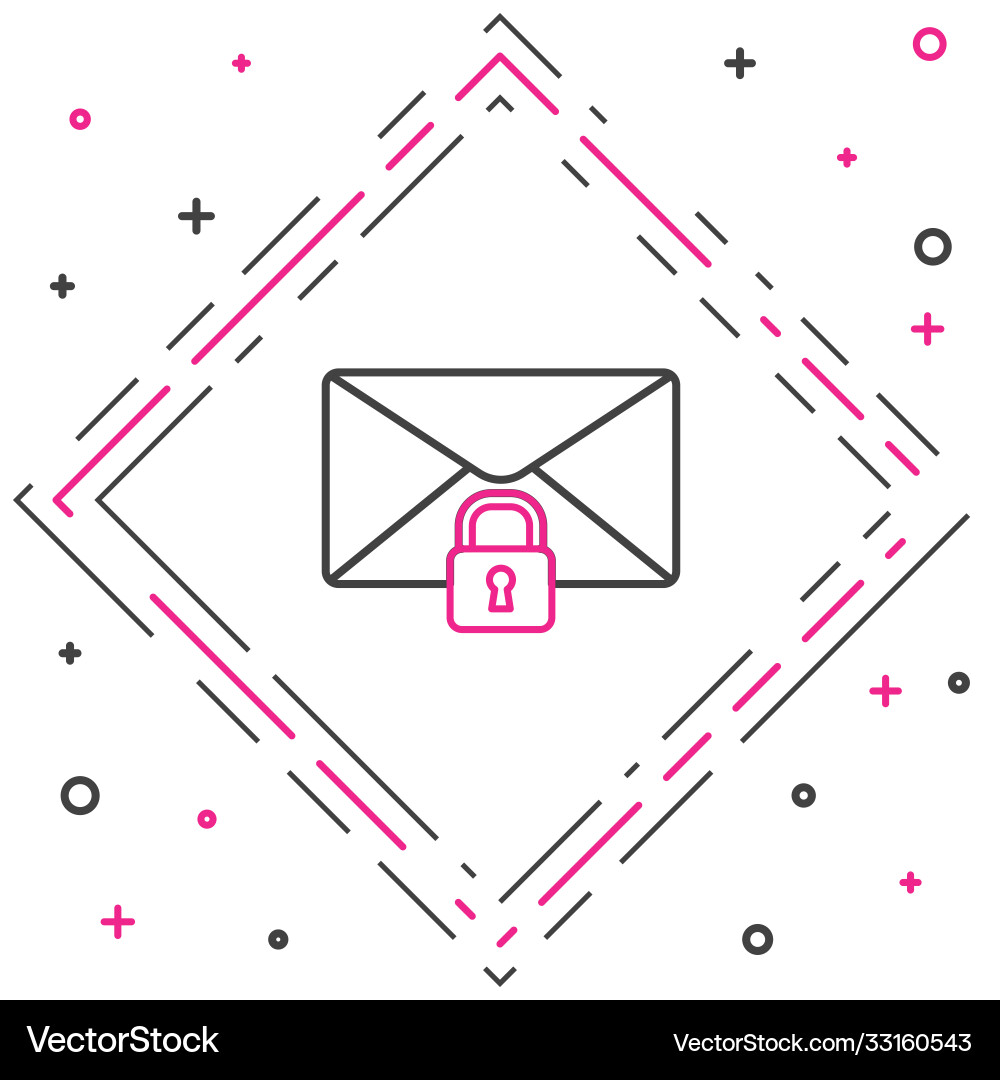Line mail message lock password icon isolated Line mail message lock password icon isolated vector image