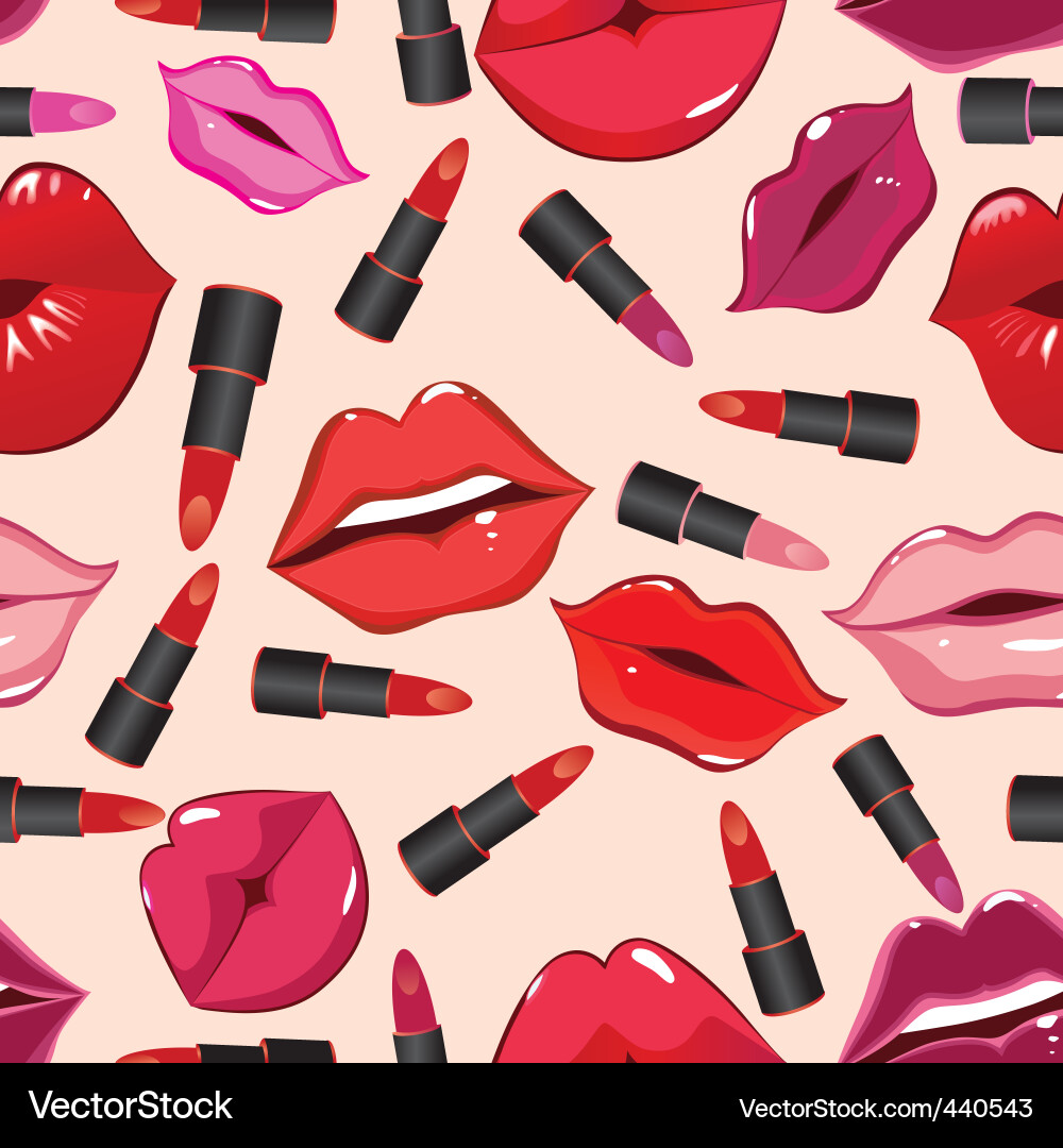 Lipstick Pattern - Seamless Texture vector image