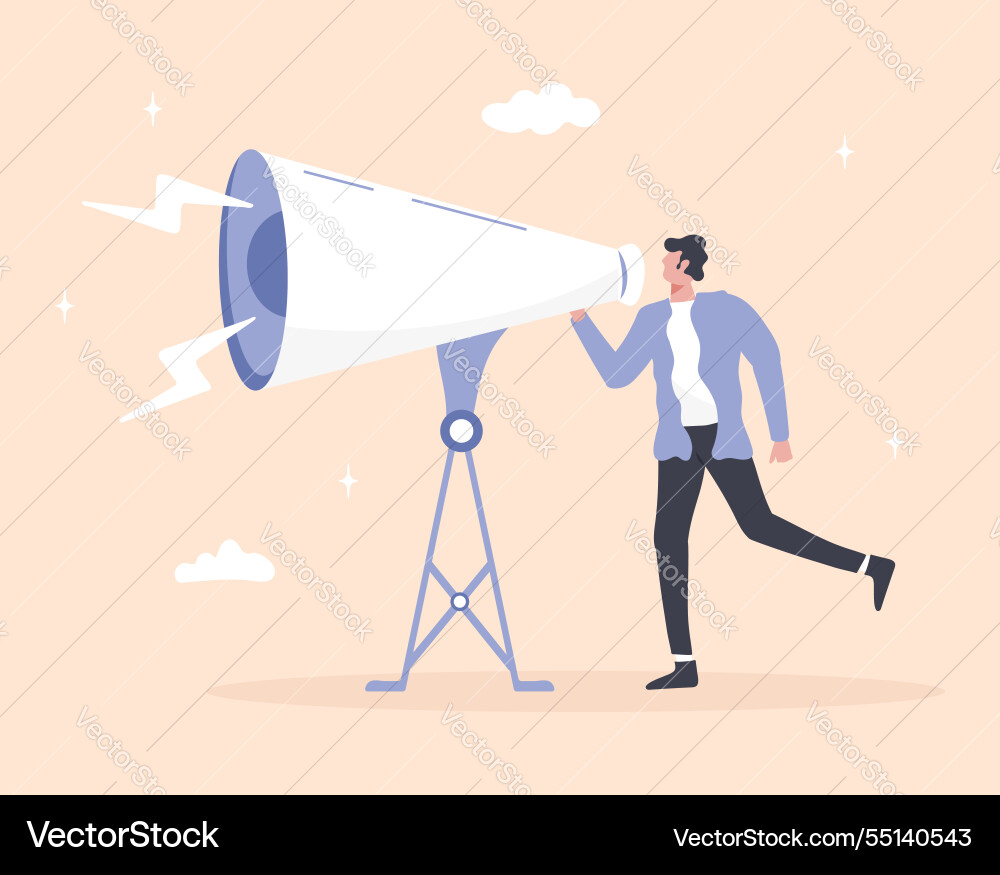 Megaphone concept emphasizing communication Megaphone concept emphasizing communication vector image