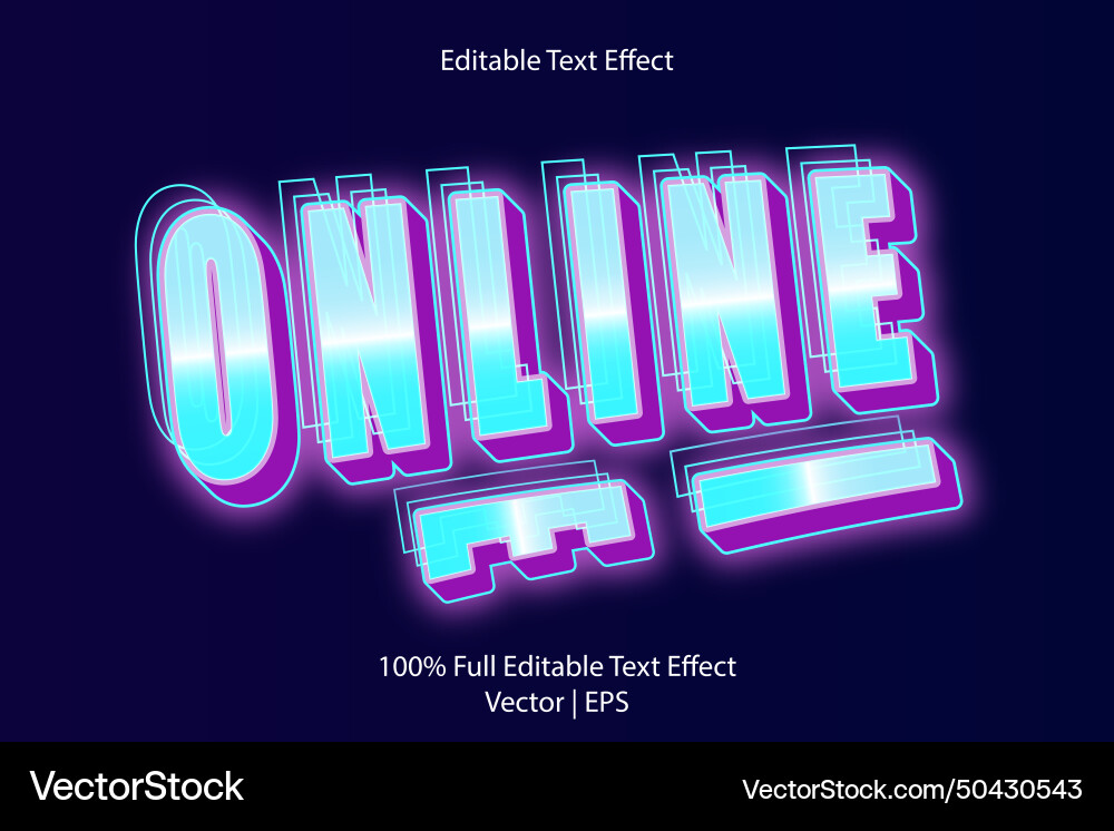 Online editable text effect 3 dimension emboss Online editable text effect 3 dimension emboss vector image