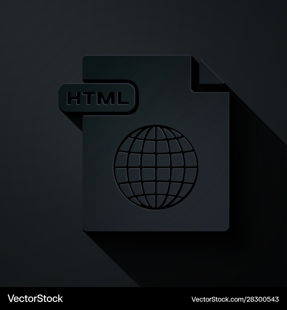 Paper cut html file document download button Vector Image