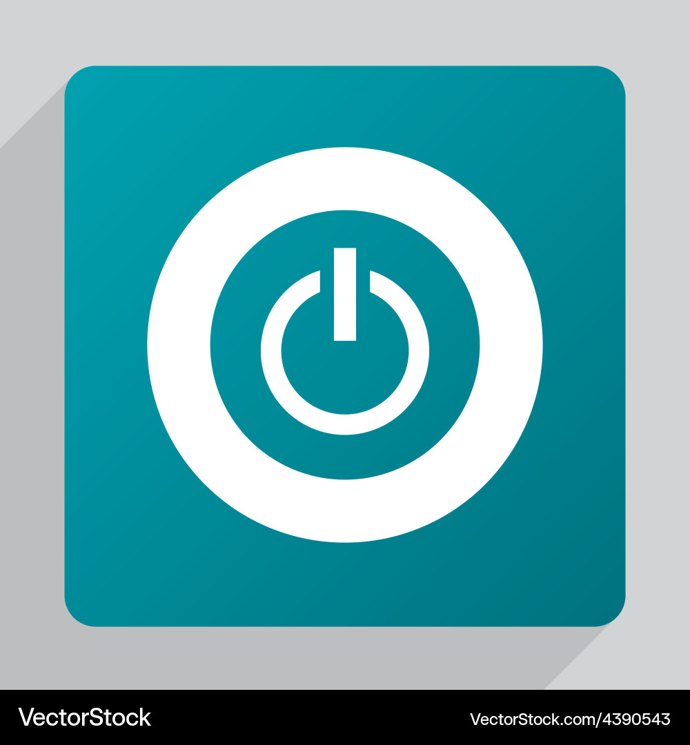 Power On Icon - Circular Button vector image