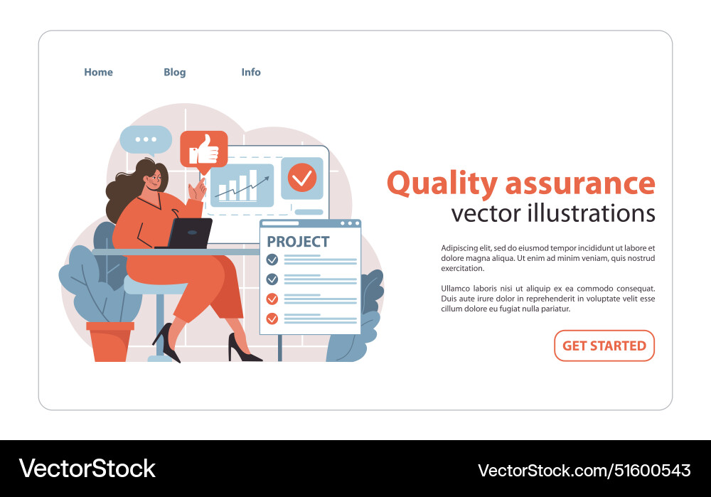 Quality control in project management set manager Vector Image