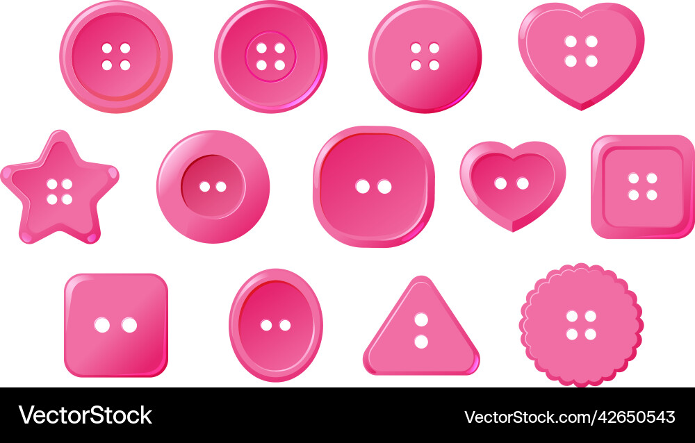 Set of button in different shapes vector image