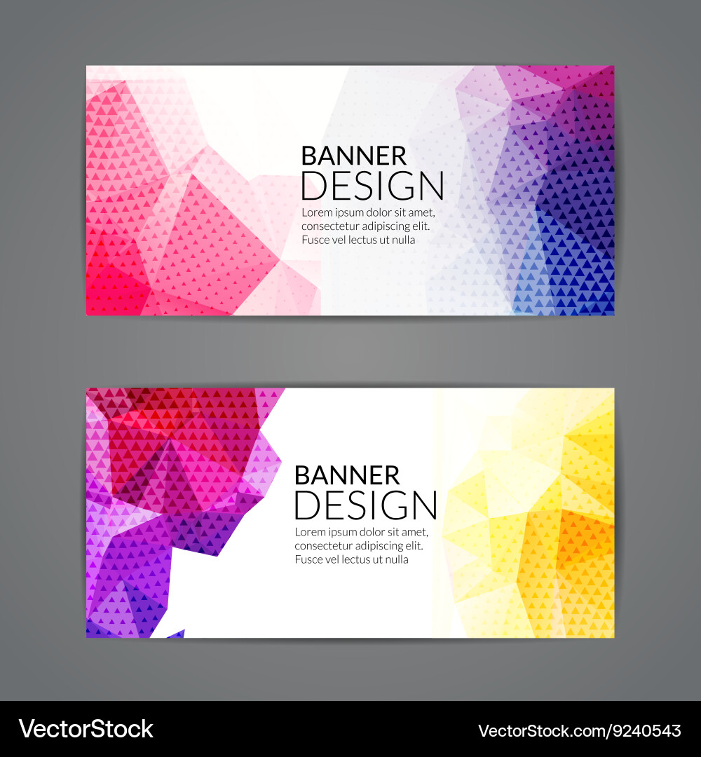 Set of polygonal triangular colorful background Vector Image